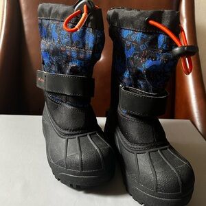 Columbia Kids Black and Blue Winter Boots